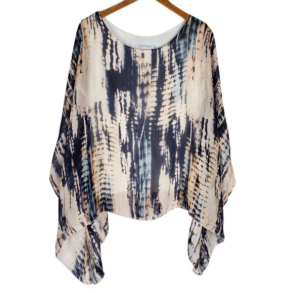 Tempo Paris Tops - Tempo Paris Blouse Top Size S/M Silk Blend Pullover Lined Relaxed Overlay Italy